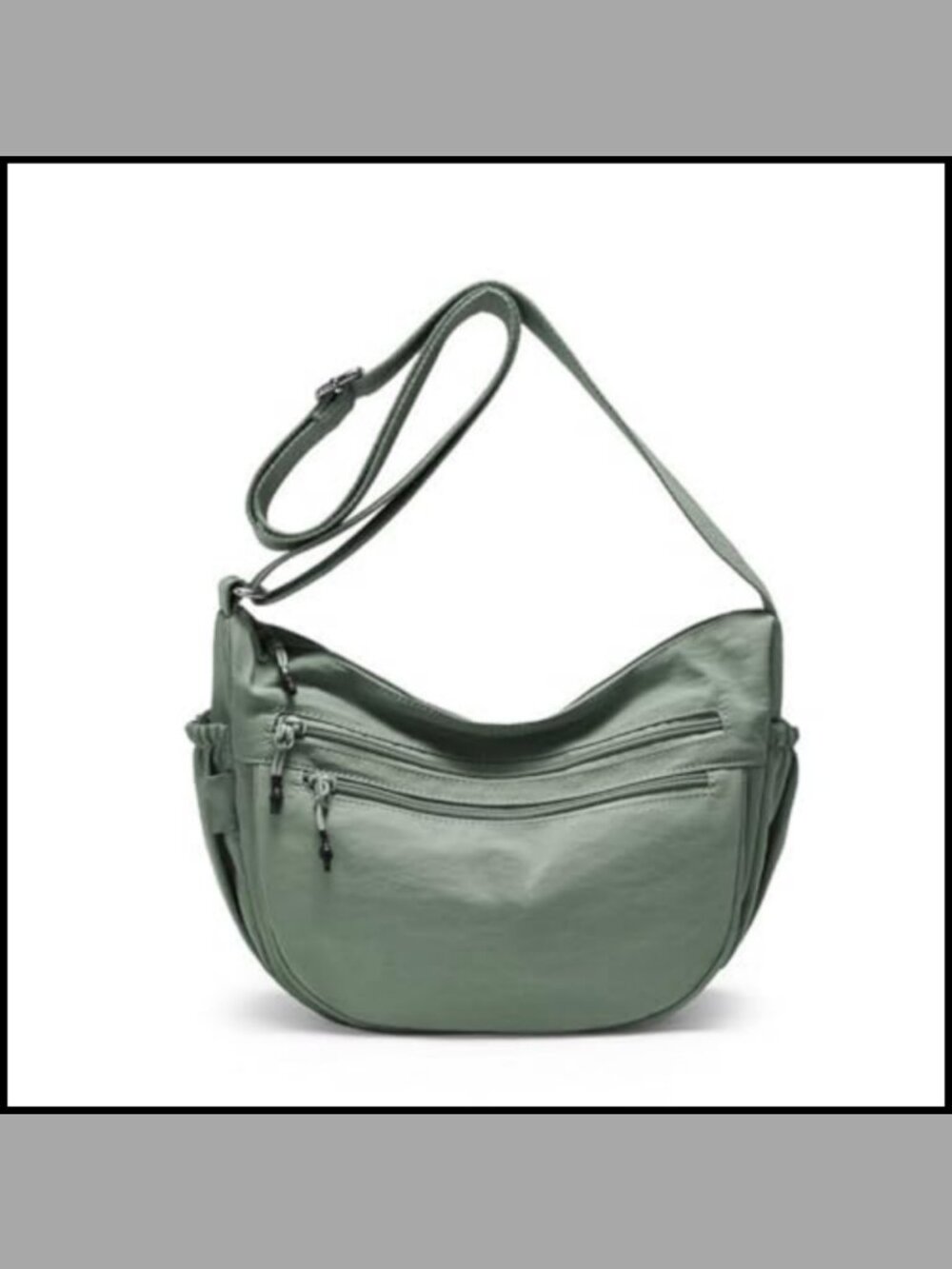 Nylon Crescent Crossbody Bag Lightweight Multi-Pocket Hobo Purse